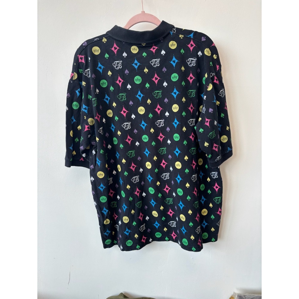 Vintage Y2K Johnny Blaze Wu Tang Clan Black Polo Playing Card Suits‎ XL - Picture 4 of 6